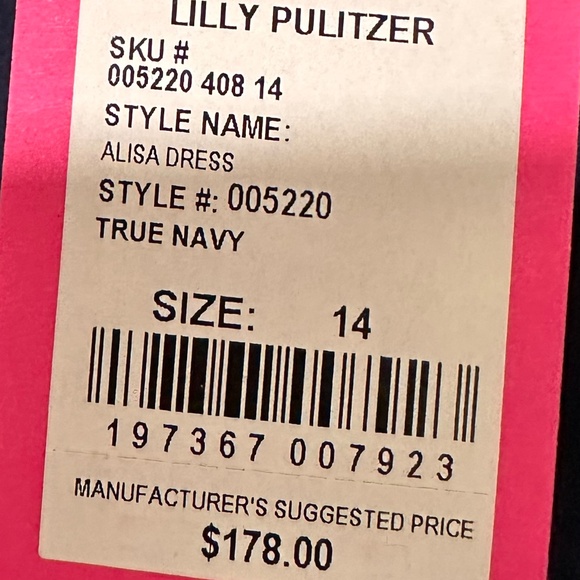NWT Lilly Puliter Alisa Dress True Navy Size 14 - Picture 9 of 9